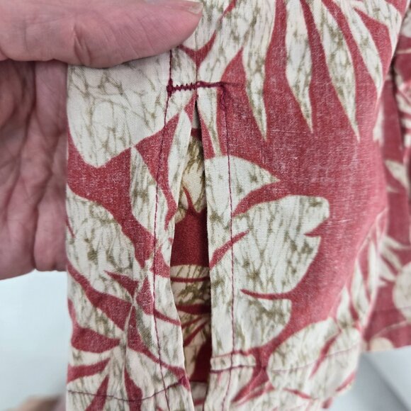 Cooke Street Honolulu Red Aloha Button Down Shirt Pocket 100% Cotton Size Medium - Picture 5 of 8